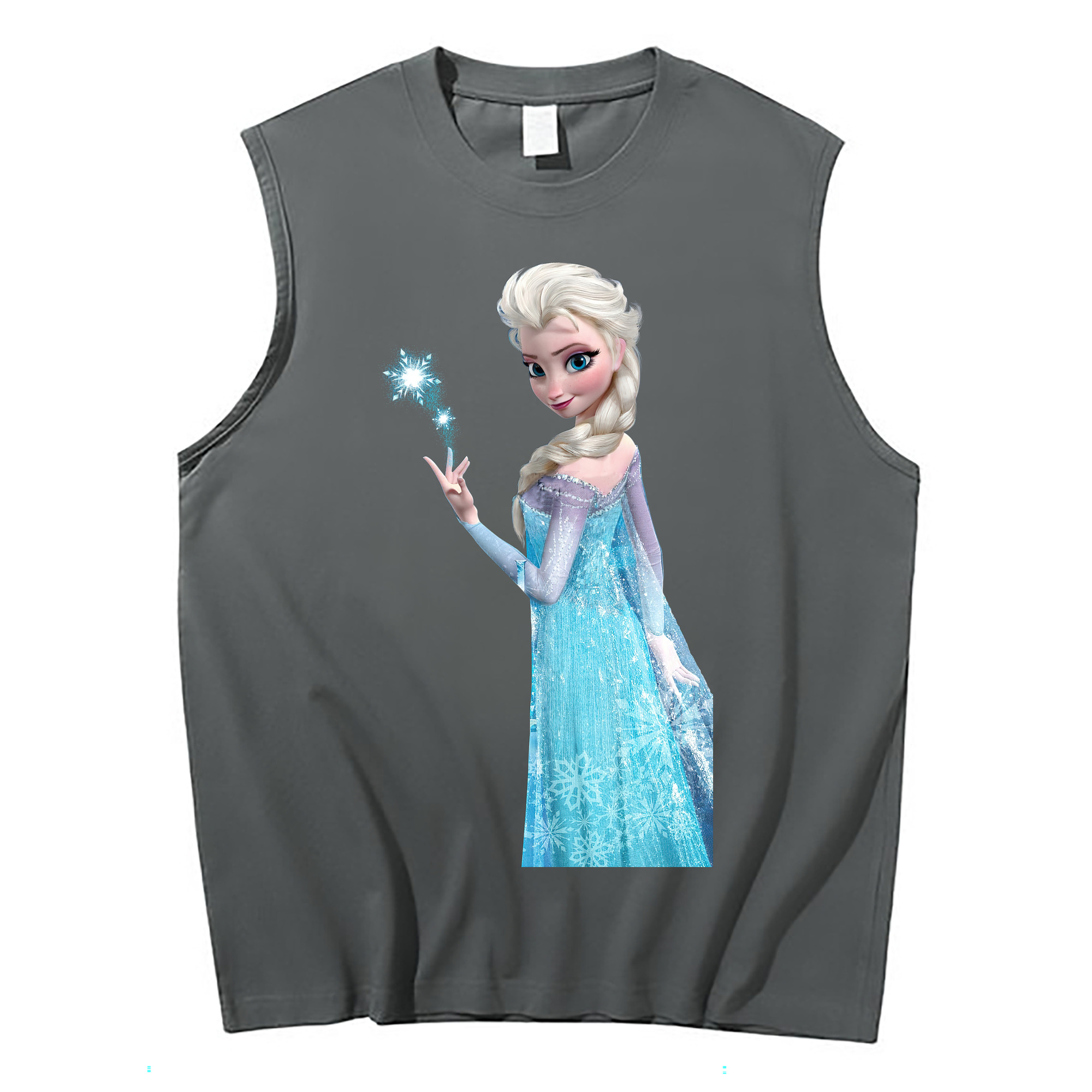 （画像用） アナと雪の女王 アンナ エルサ Frozen Anna Elsa コットン100％タンクトップ（フロントプリント）